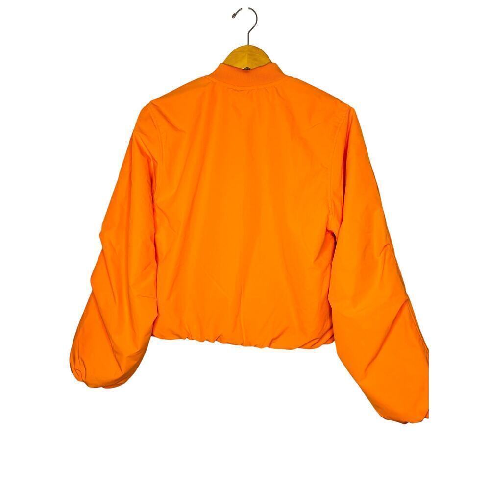 Anthropologie ICHI IHELISO JA Bomber Jacket size 38/ Medium Orange Full zip - Picture 3 of 13